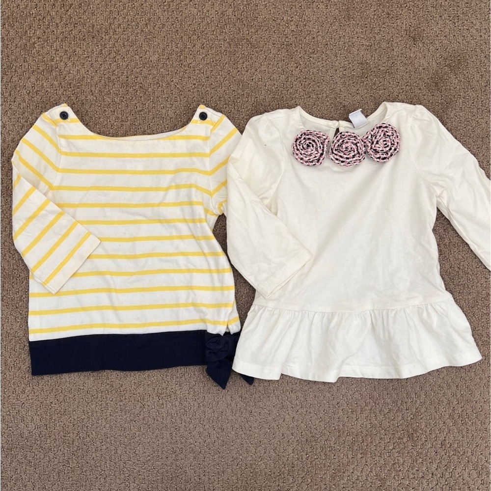 Janie and Jack Striped Yellow and White Kids Tops